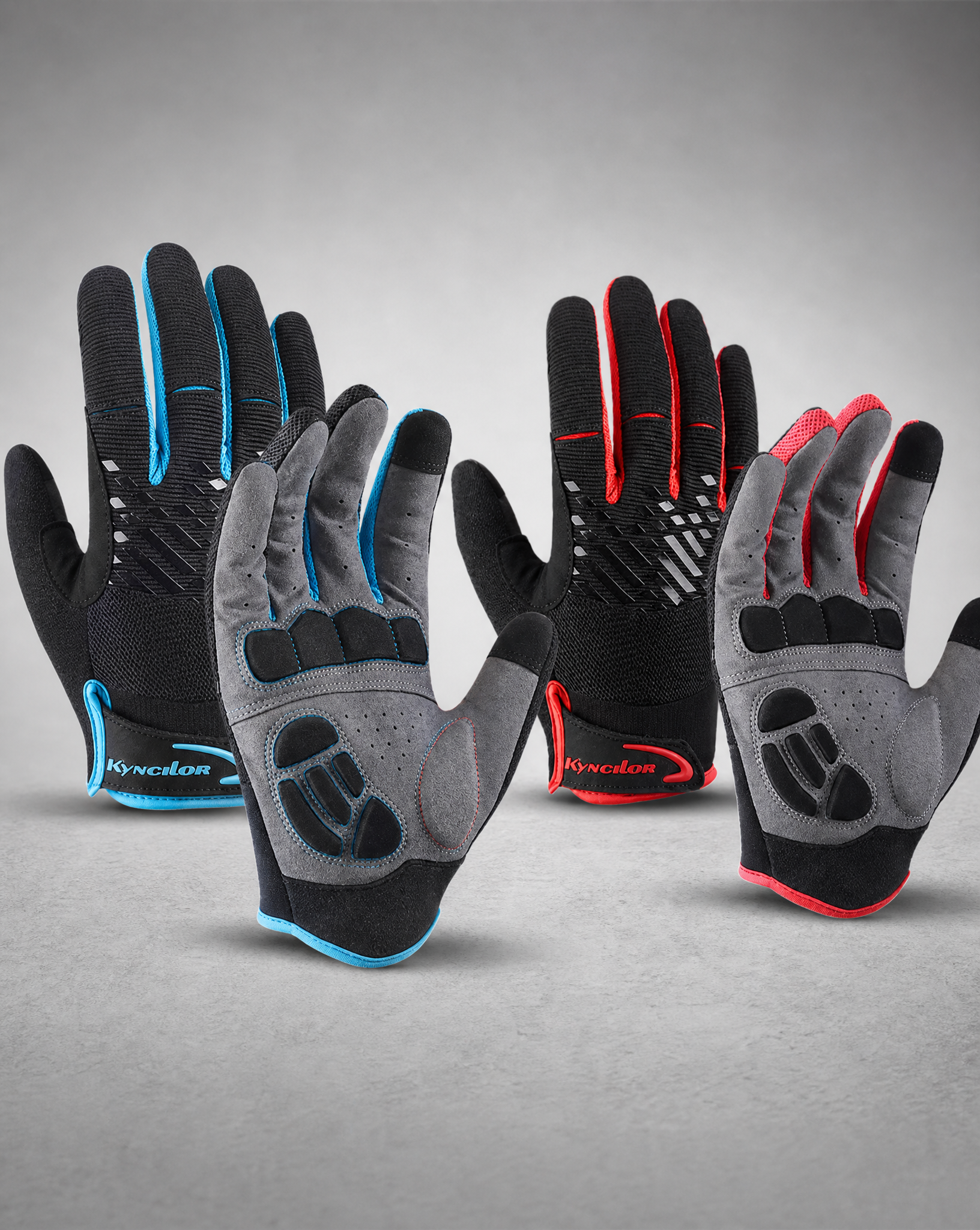 Glowride Padded Touchscreen Cycling Gloves